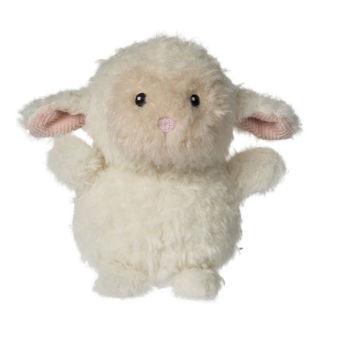 Single plush lamb rattle from the Mary Meyer Again Friends collection on a white background