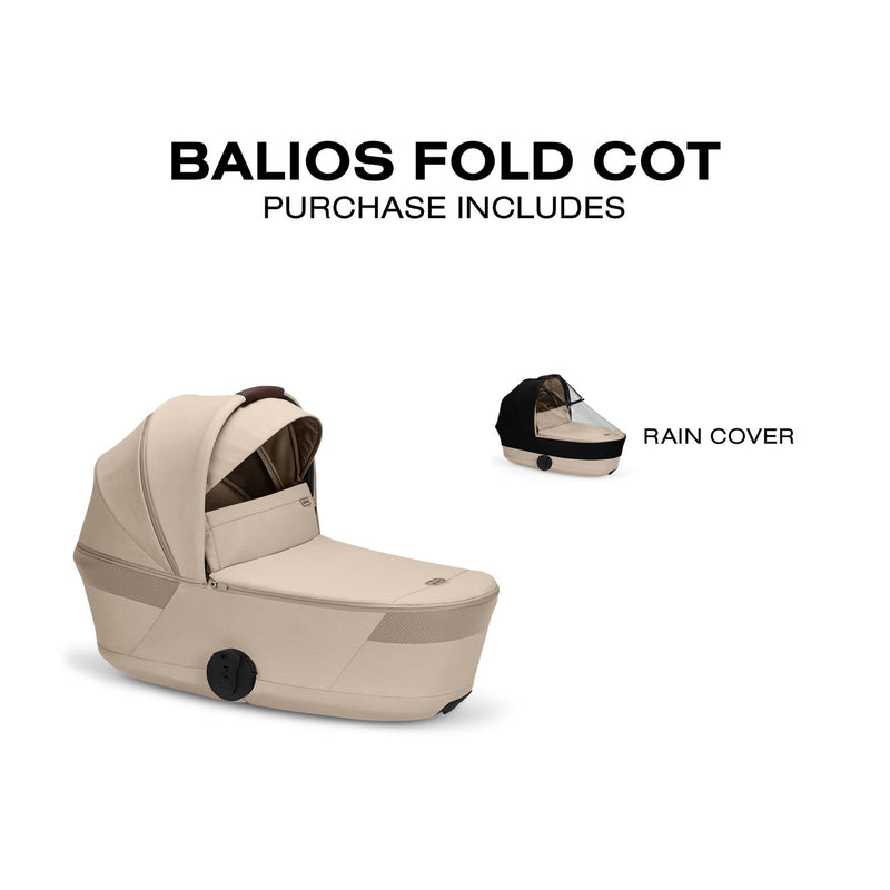 Cybex Balios Fold Cot purchase includes cot and rain cover