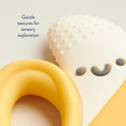 Close-up of the textured silicone surface designed to massage sore gums