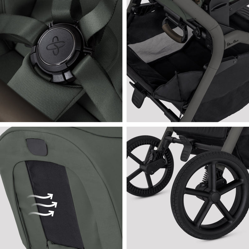 Silver Cross Breez Compact Stroller + Folding Bassinet Bundle