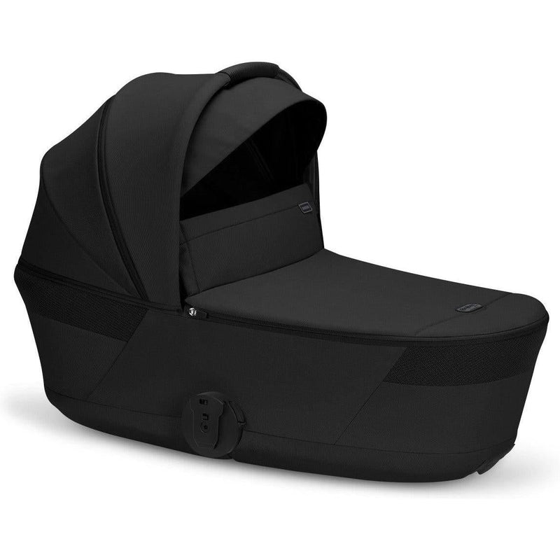 Cybex Balios Fold Cot in Moon Black with sun canopy