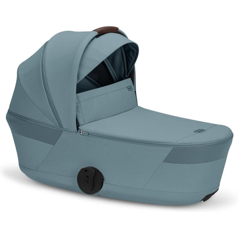 Cybex Balios Fold Cot in Stormy Blue with sun canopy