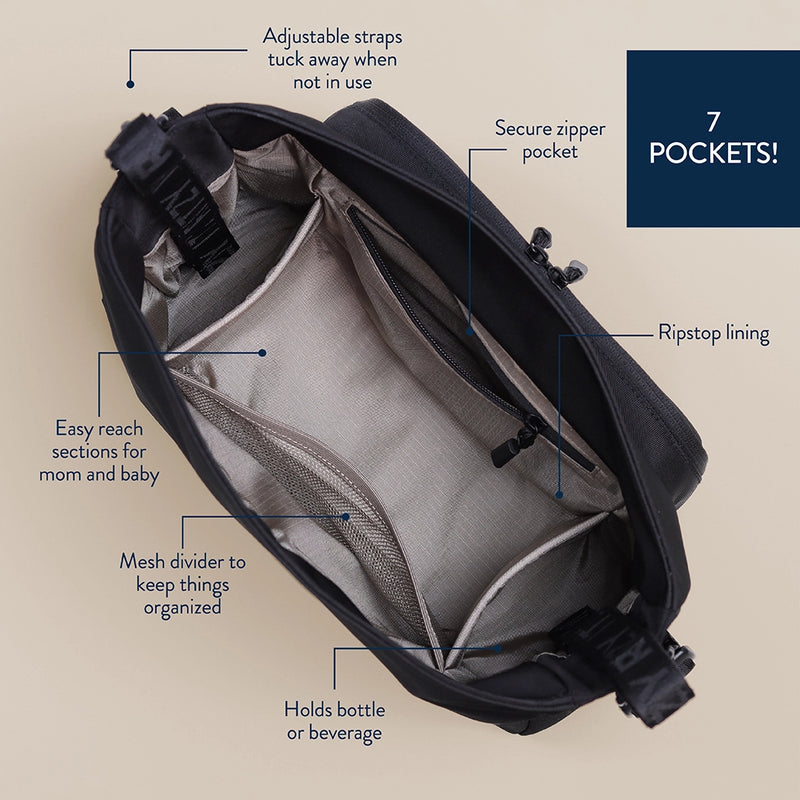 Open caddy showing interior layout, ripstop lining, and organized pockets