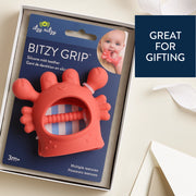 Itzy Ritzy Bitzy Grip teether displayed in gift-ready packaging
