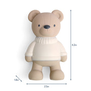 Teething bear shown with size dimensions