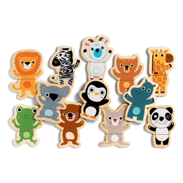 DJECO |  Mix & Match Wooden Animal Magnets | Coucou