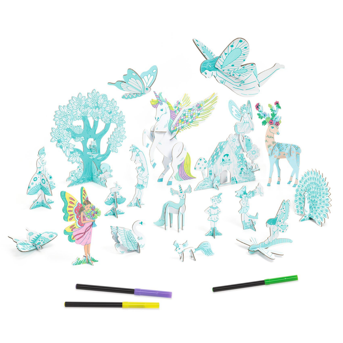 DJECO | DIY Craft Kit Fairy World Color. Assemble. Play