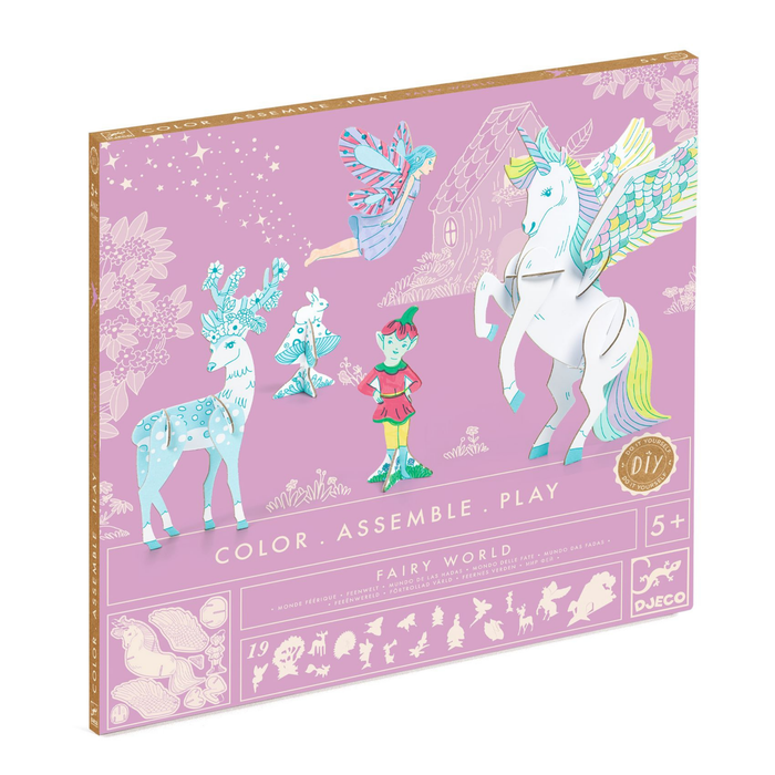 DJECO | DIY Craft Kit Fairy World Color. Assemble. Play