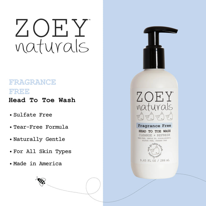 Zoey Naturals | Head To Toe Wash | Fragrance Free