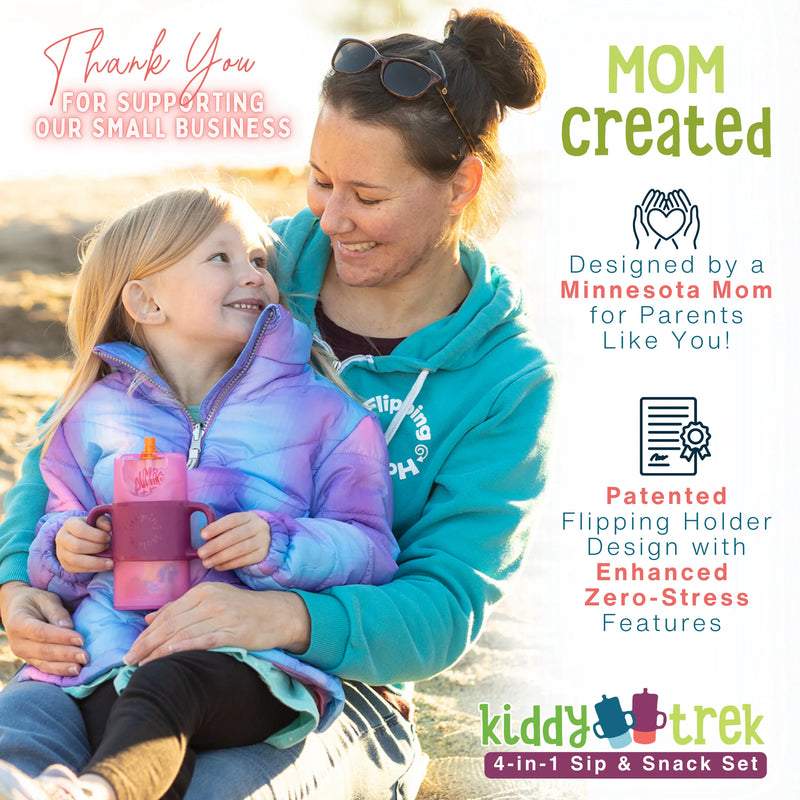 Flipping Holder | KiddyTrek 4-in-1 Sip & Snack Set