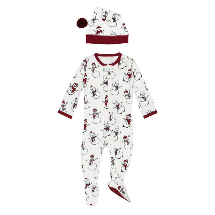 L'oved Baby Zipper Footie and Cap Set | Snow Day