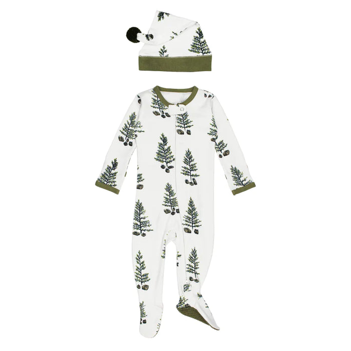 L'oved Baby Zipper Footie and Cap Set | Under The Tree