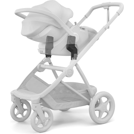 Thule Charm car seat adapters installed with infant car seat
