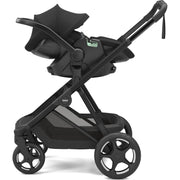 Thule Charm stroller in Black with Thule Maple infant car seat attached