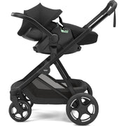 Thule Charm stroller in Black with Thule Maple infant car seat attached