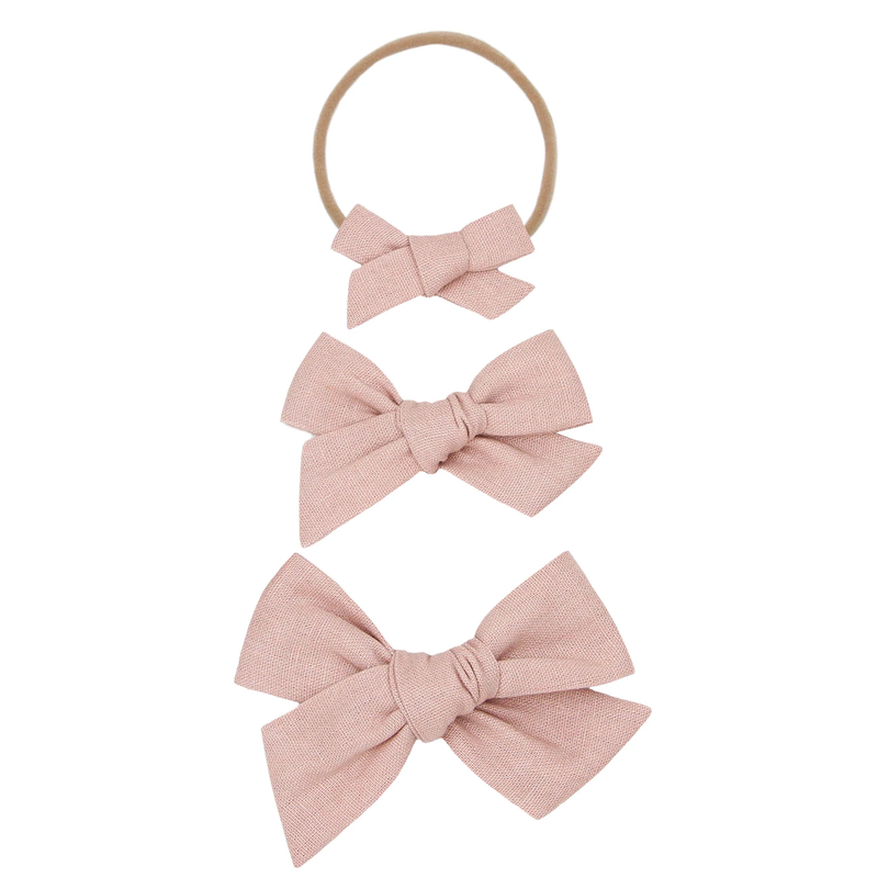 Lou Lou & Co. | Linen Bow Headband | Rose