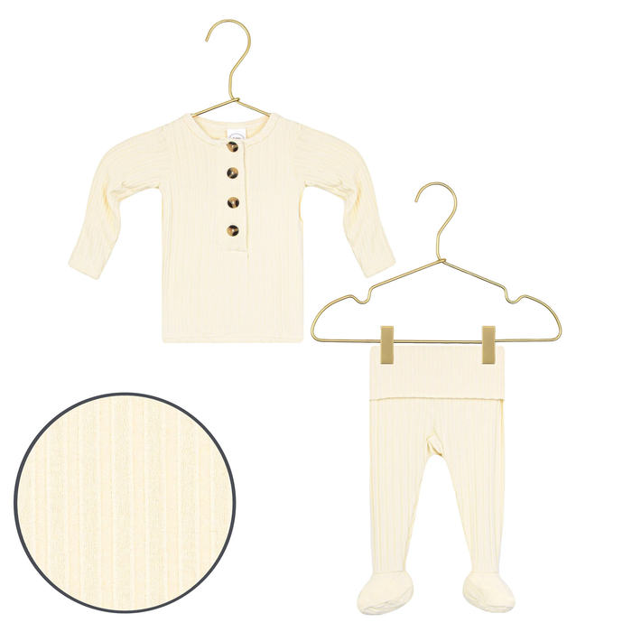 Lou Lou & Co. | Ribbed Top + Bottoms Newborn Set | Quinn