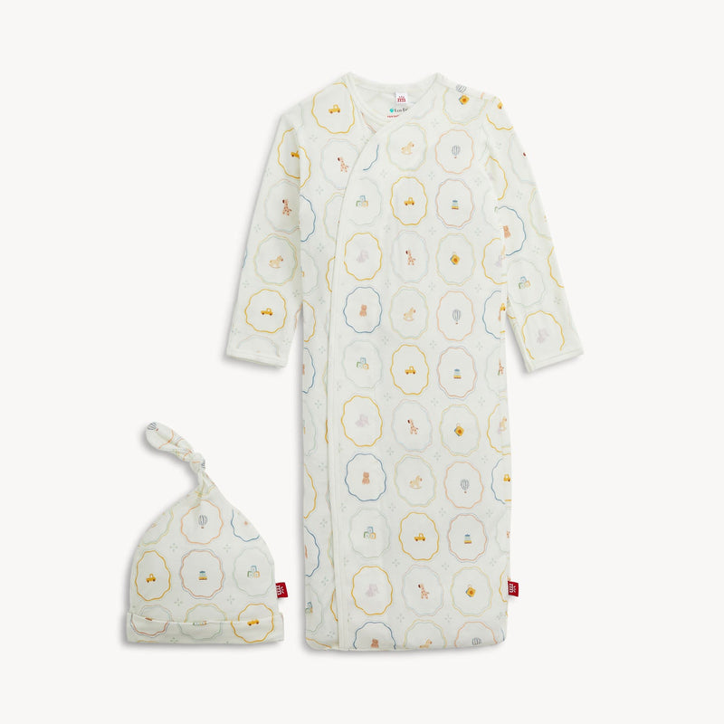 Magnetic Me | Modal Gown+Hat Set | Nursery Magic Cream