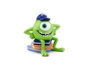 Mike Wazowski Tonie figure from Monsters University sitting on textbooks, white background