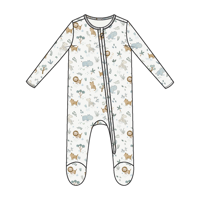 Angel Dear 2 Way Zipper Footie | Delicate Safari