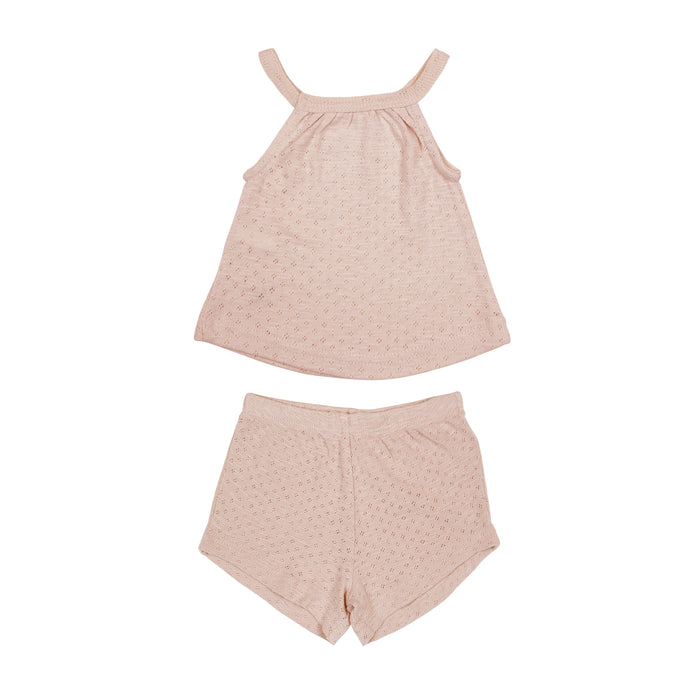 L'oved Baby Pointelle Tank and Tap Short Set