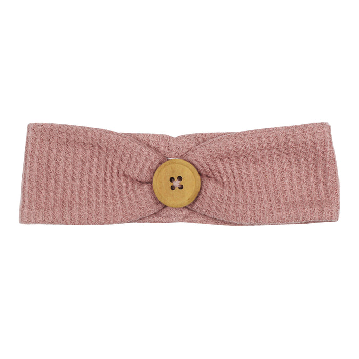 L'oved Baby Organic Pique Button Headband 0-12M