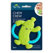 Itzy Ritzy Chew Crew silicone teether displayed in retail packaging