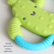 Close-up of the textured silicone surface designed to massage sore gums