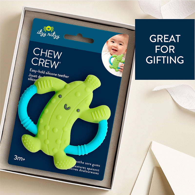 Chew Crew teether packaged in a gift-ready box