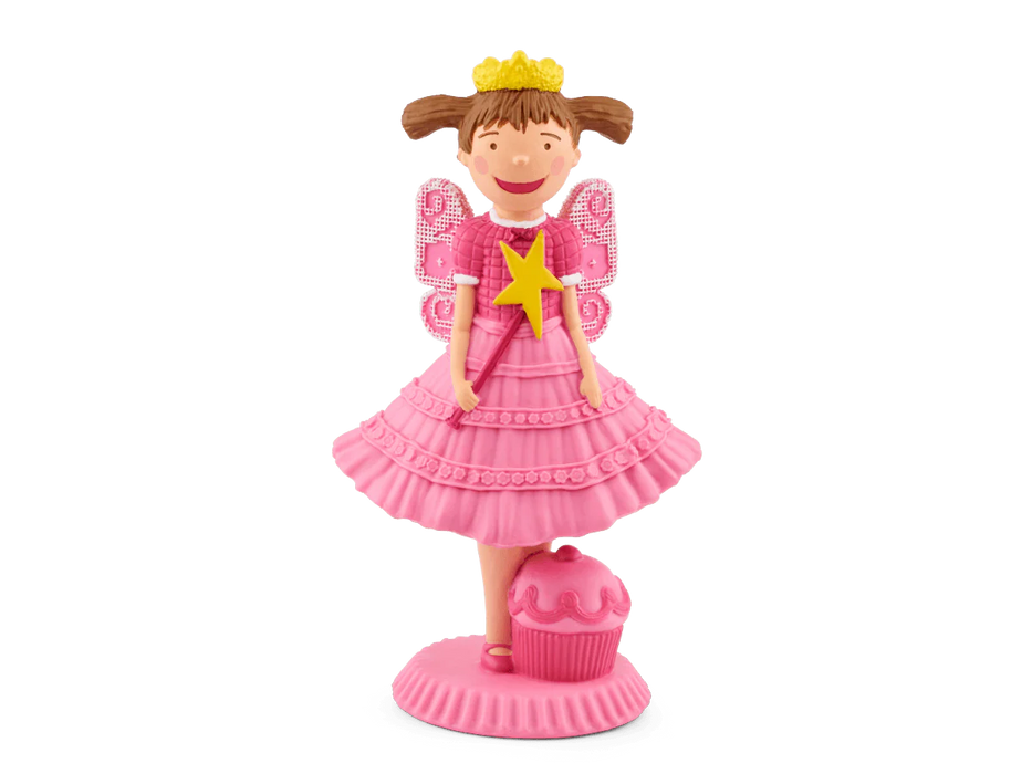Pinkalicious Tonie figure in pink dress with cupcake accessory on white background