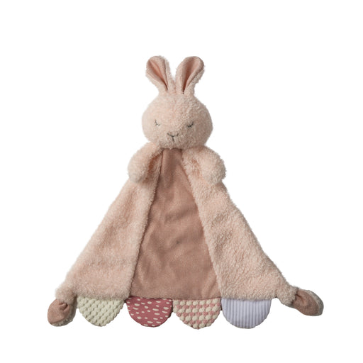 Sweet Dreams Bunny activity blanket featuring a plush bunny with soft textured fabric and scalloped petal corners