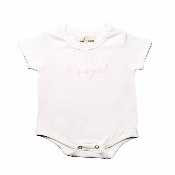 Tiny Victories Short Sleeved Onesie | It's A Girl