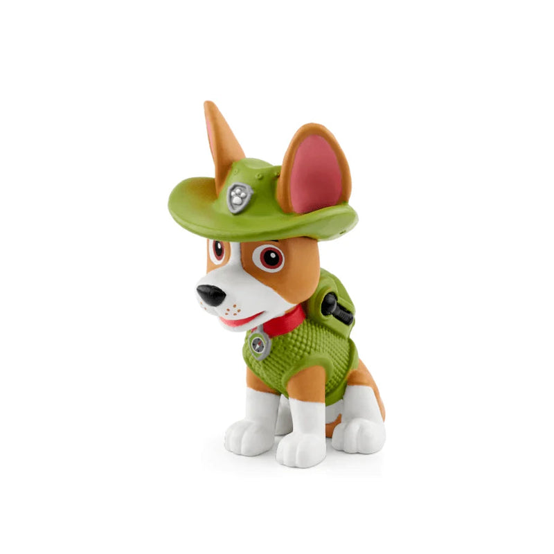 Dog figurine wearing a green outfit and hat on a white background