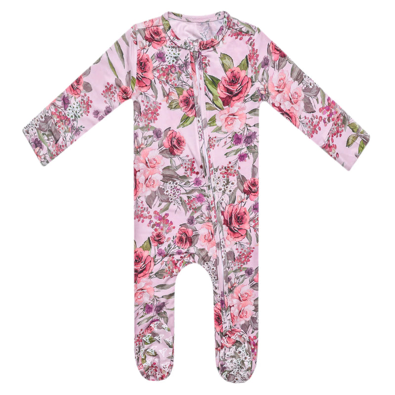 Copper Pearl | Bamboo Convertible Zip-Up Footie | Deborah