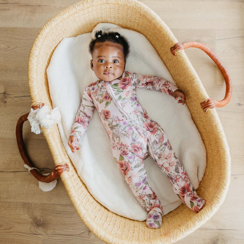 Copper Pearl | Bamboo Convertible Zip-Up Footie | Deborah