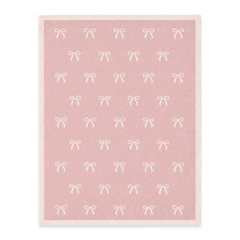 Viverano Organics | Organic Cotton Knit Baby Blanket | Sweet Bow