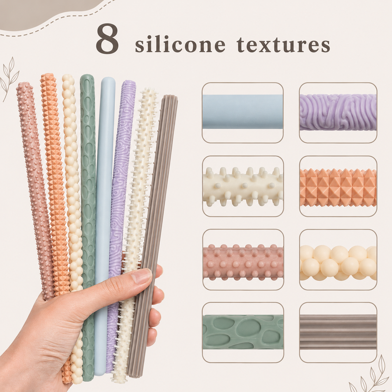 Brooklyn Neutral - Neutral Silicone Sensory Imagination Sticks