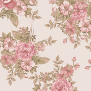 Heirloom bouquets pink floral print close-up swatch