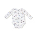 Migrating Mallards long sleeve lap-shoulder bodysuit, flat lay front view