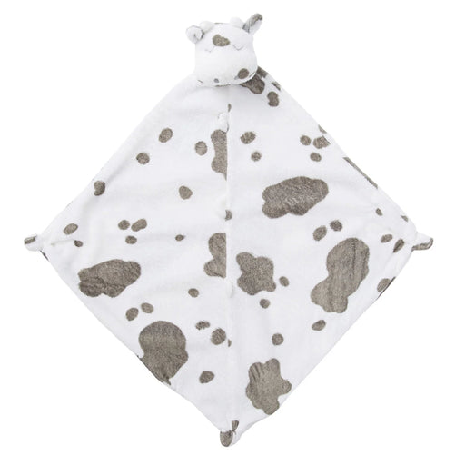 cow print lovie blankie laid flat with cow head