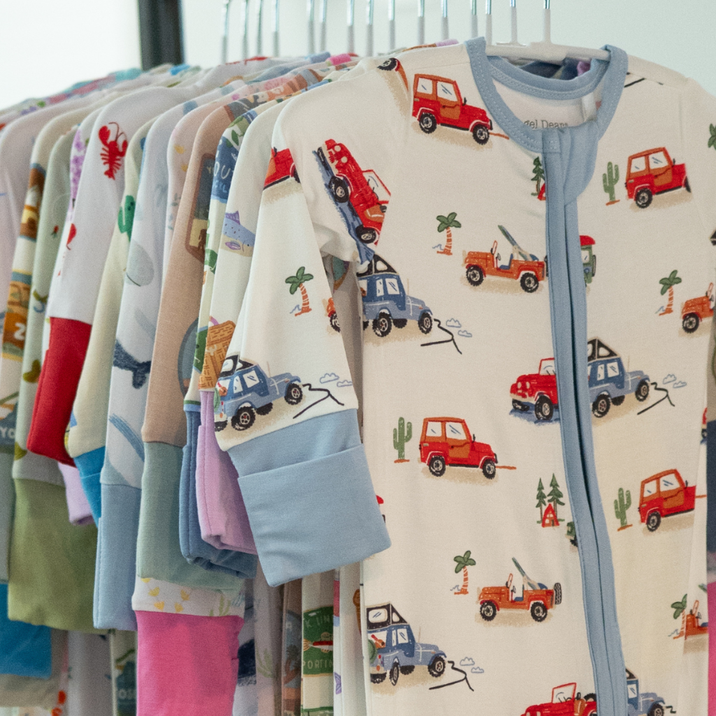 angel dear bamboo zip up pajama romper with foldover feet jeep