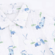 Baby clothing with airplane pattern on a white background