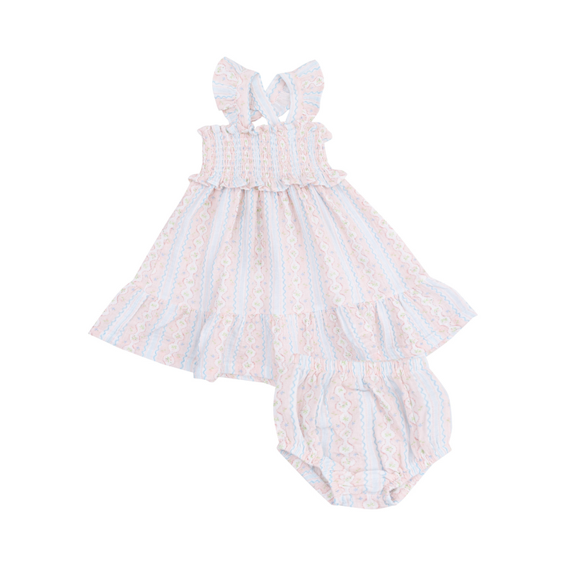 Angel Dear | Smocked Ruffle Sundress & Diaper Cover | Ogee Floral