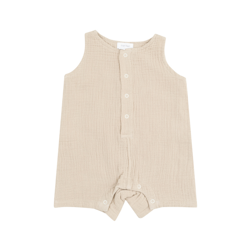 Angel Dear | Muslin Shortie Romper | Oxford Tan