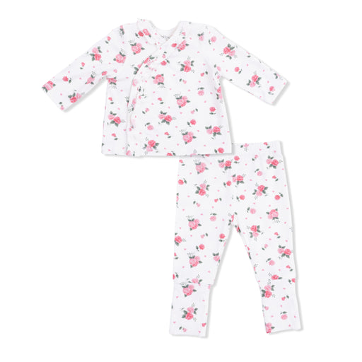 Floral pajama set on a white background