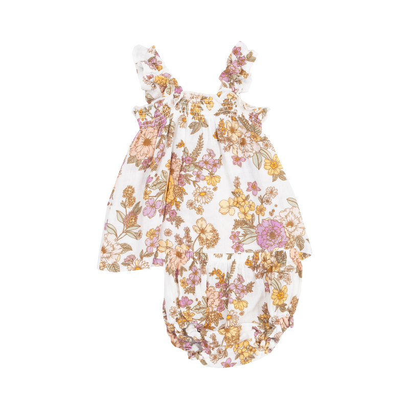 Angel Dear | Ruffly Strap Top and Bloomer Set | Anna May Floral