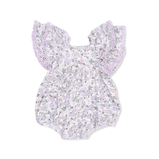 Floral baby romper on a white background