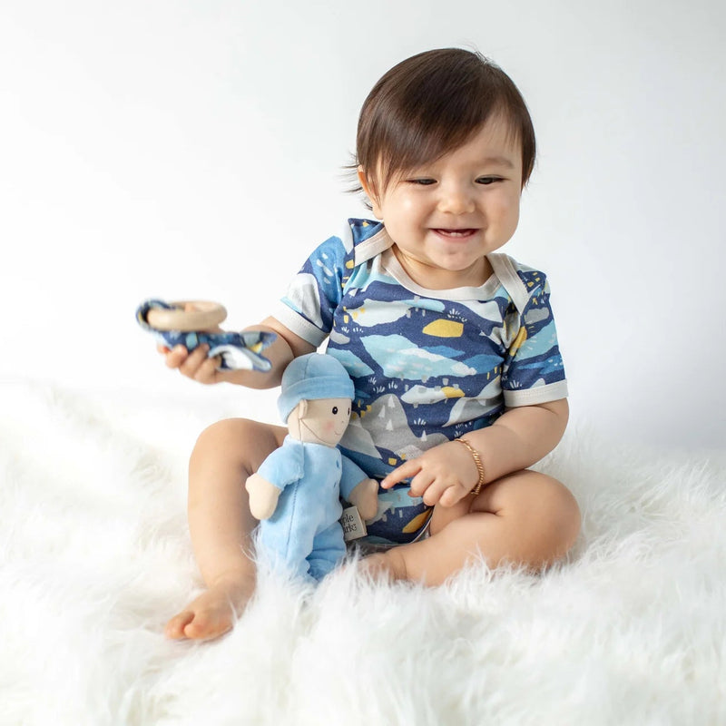 Apple Park | Organic First Baby Doll | Blue