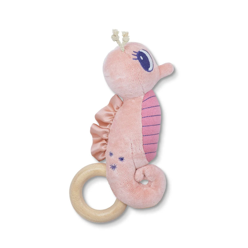 Apple Park | Seahorse Teething Rattle | Pink