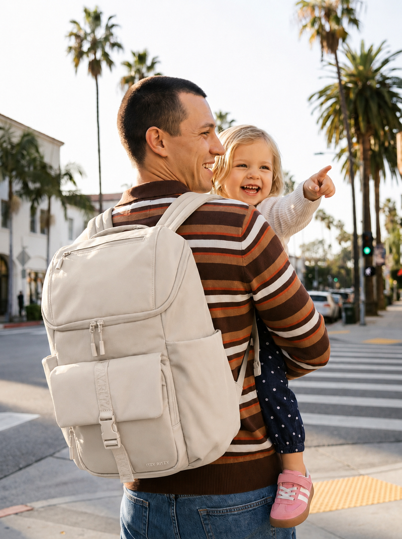 Itzy Ritzy | Belong Bucket Backpack™ Diaper Bag | Toast
